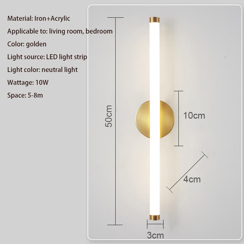 

Настенный светильник Декор для дома Спальня Украшение Накладной диван Фон Гостиная Золотой Бра Осветительный прибор Настенный светильник 50CM&Warm White (2700-3500K) золотой