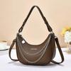 Women's Crescent Shoulder Bag - Multi Layer Chain Detail Fashion Crossbody Bag Suitable for Daily and Party Women's Gift