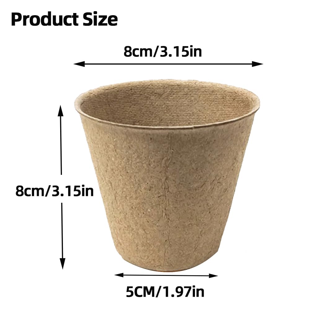 skycabin Seedling Cultivation Paper Plant Set of Diameter Seedling Seedling Seed Plant Vegetable Gardening Home Gardening Pots, Pots, Pots, 100, 8cm,