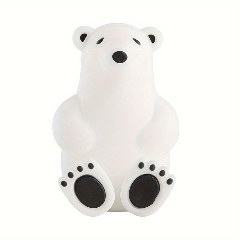 1pc Cartoon Silicone Toothbrush Holder, 3D Polar Bear No-Drill Wall-Mounted Suction Cup Style Toothbrush Rack, for Hanging Small Items