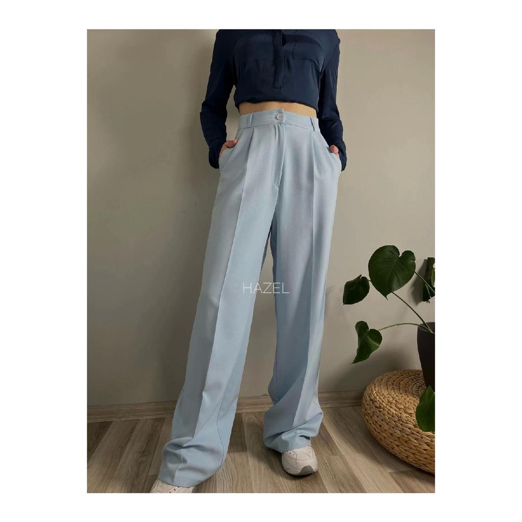 Woman White High Waist Palazzo Pants