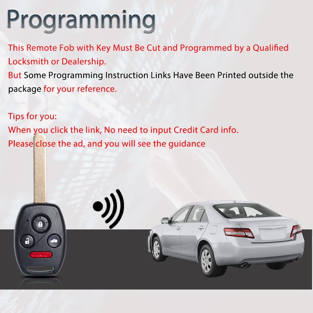Key Fob Keyless Entry Fits For Honda Civic 2006 2007 2008 2009 2010 2011 2012 2013 Remote Control Head Key Replacement 35111-SVA-306 N5F-S0084A 46