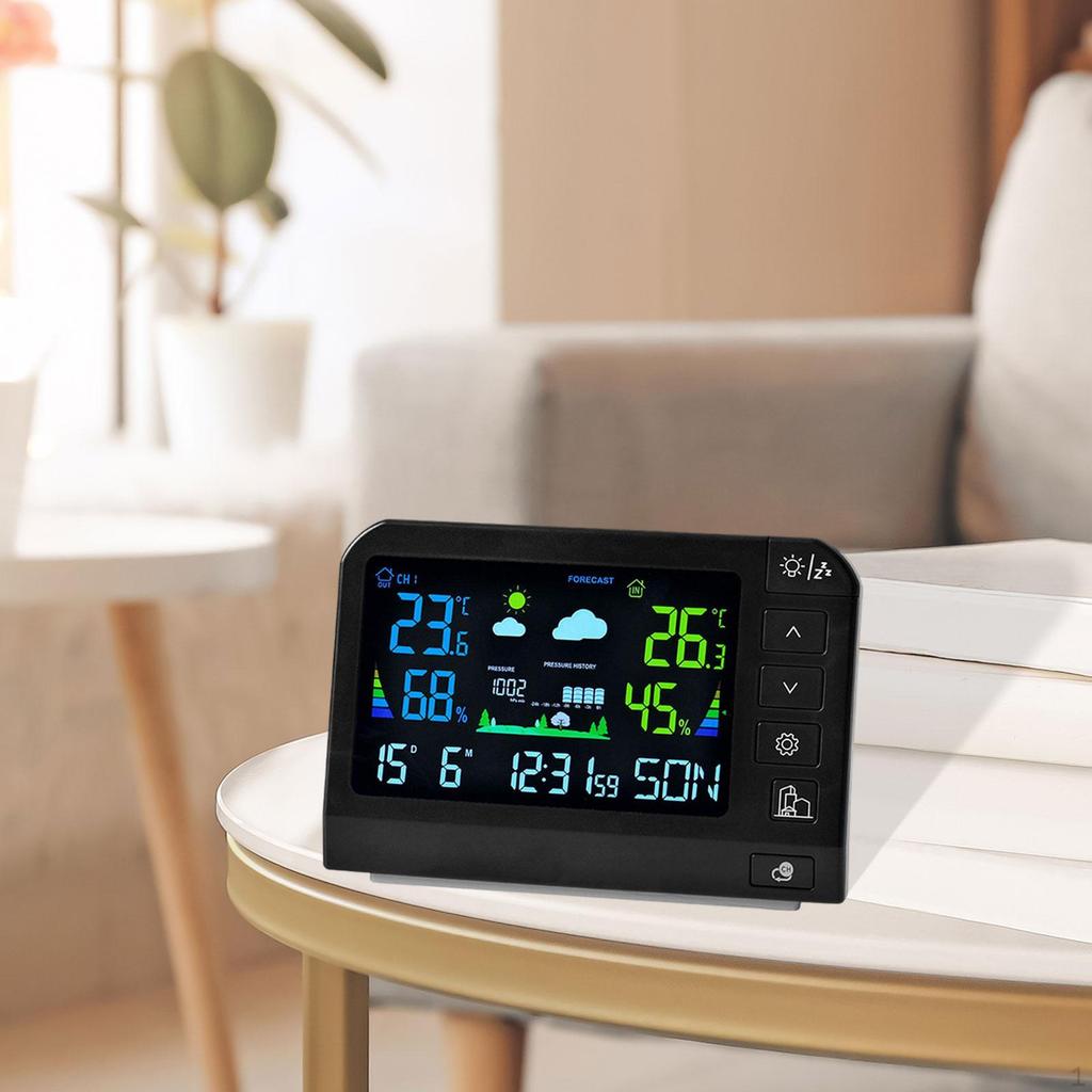 Weather Station Digital Alarm Clock Display Portable Versatile Indoor Outdoor Thermometer Hygrometer