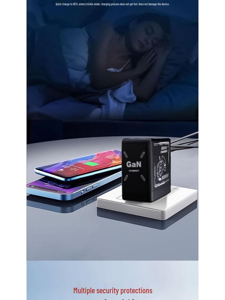 120W GaN Charger with Retractable Cable for Fast Charging Huawei and Apple Phones
