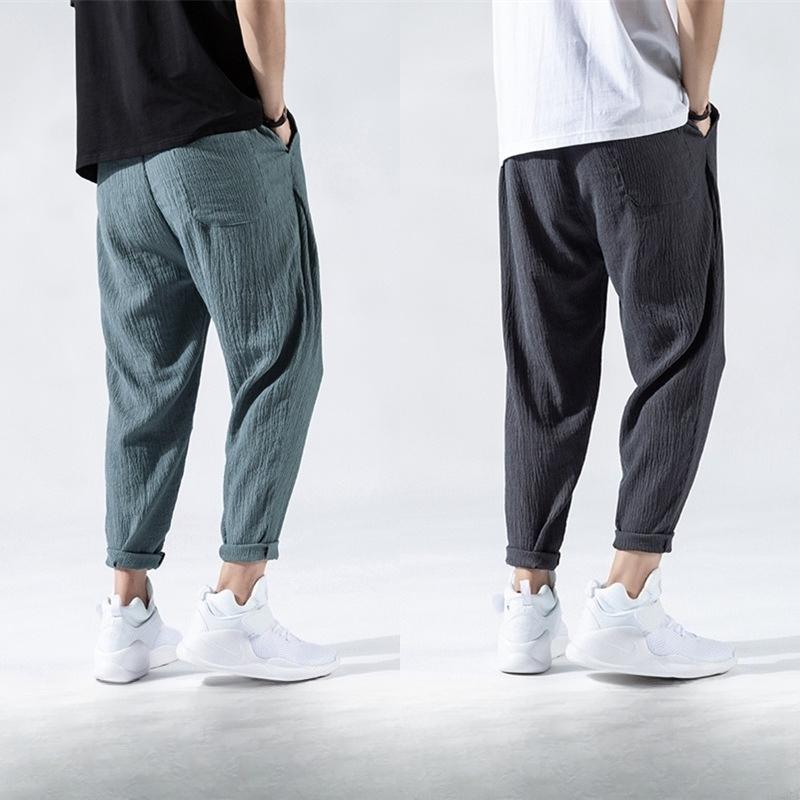 Linen Casual Pants, Men's Trendy Loose Halon Pants, Versatile Cotton and Linen Pants