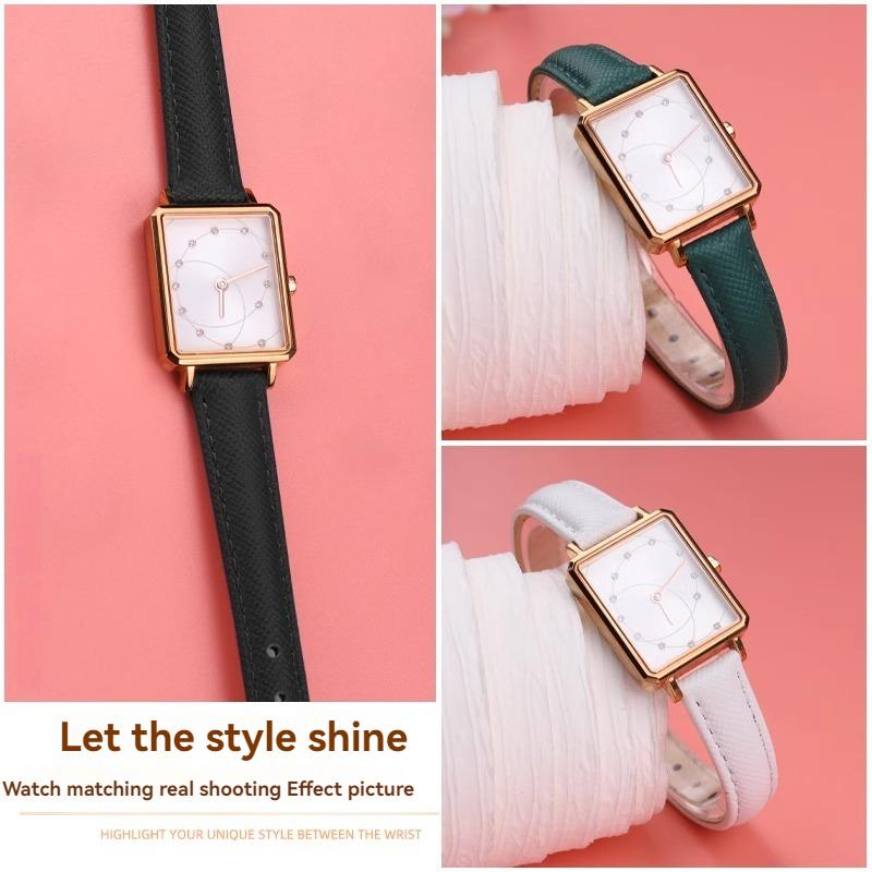 Cowhide Strap women for Fiyta DW Fossil Casio Longines calfskin 10mm 12mm 14mm 16mm 18mm watch strap bracelet Black Green Red