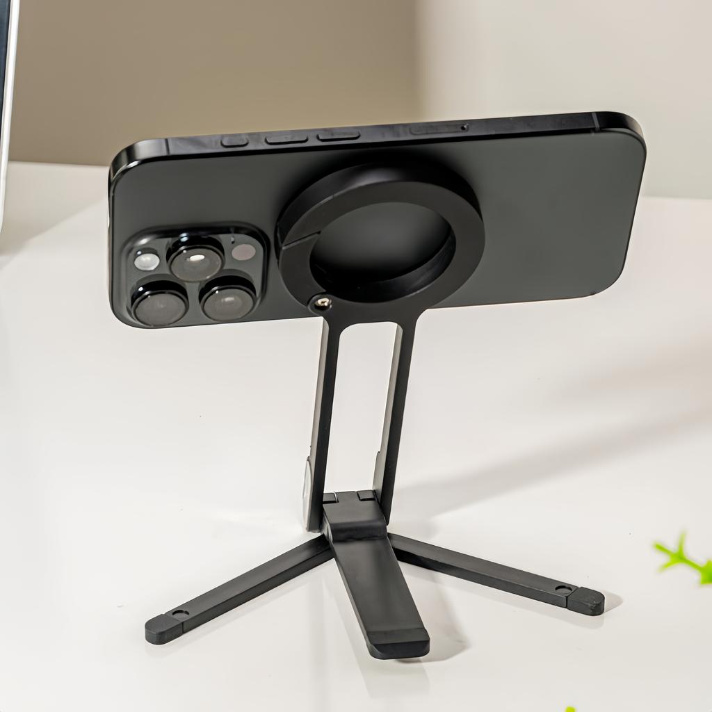 1 Set Magnetic Cell Phones Tripod Mount Foldable Portable Phone Holder Stand For Magsafe Phone 16 15 14 13 12 Pro Max