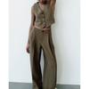 Suit Women's Work Clothing Slim-Fit Short Vest 2010823 2010724 High Waist Wide Leg Pants 4661513