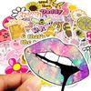 100 Popular Pink Fresh Graffiti Stickers Bicycle Skateboard Guitar Suitcase Waterproof Stickers
