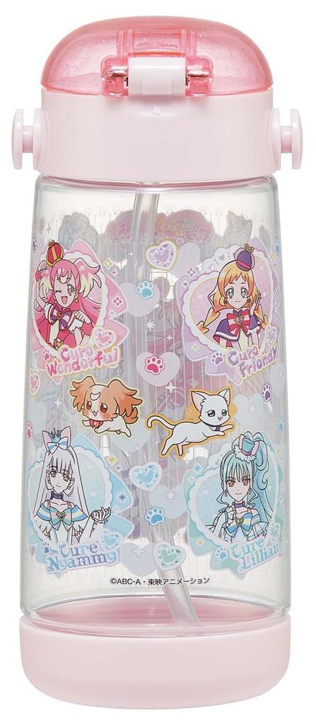 Skater Wasserflasche Wandafuru PreCure 480ml Klare Flasche mit Strohhalm für Kinder PDSH5-A