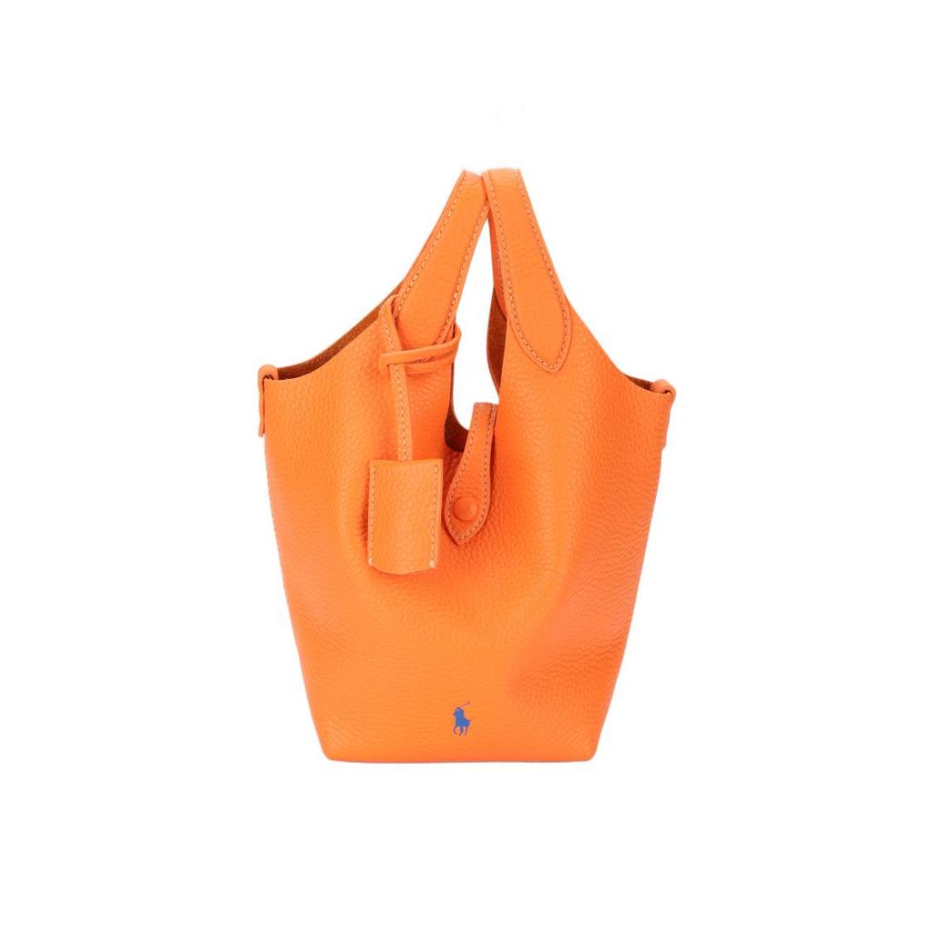 Polo Ralph Lauren Logo Solid Tote Bag Shopping Crossbody Leather Handbag Small Women Tote Bags Orange 428944657002