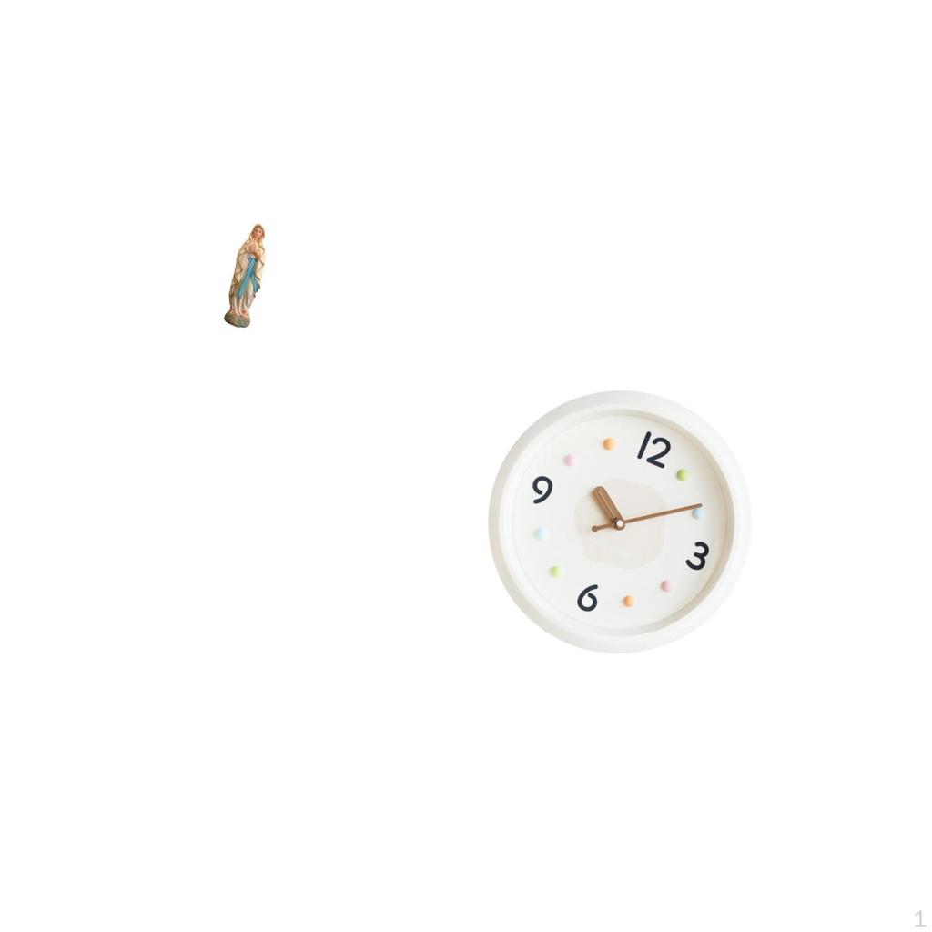 Blessed Mary Figurine Resin Sculpture Modern Decorative Desk Display Clock Large Numerals Office Car