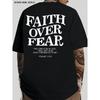 Faith Over Fear Tryck Herr Grafisk T-shirt Normal passform Rund hals Kort ärm Casual T-shirt