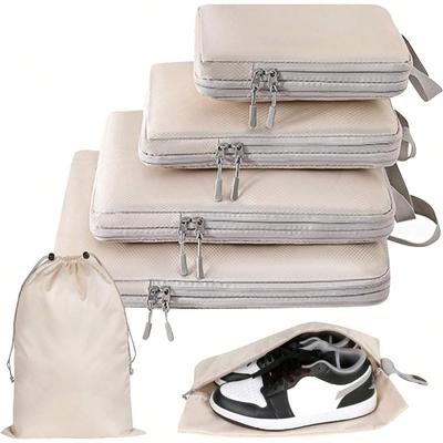 Set/6 buc. Geantă de călătorie compresibilă, cuburi, valiză impermeabilă din nailon, portabilă, cu organizator de bagaje pentru geantă de mână