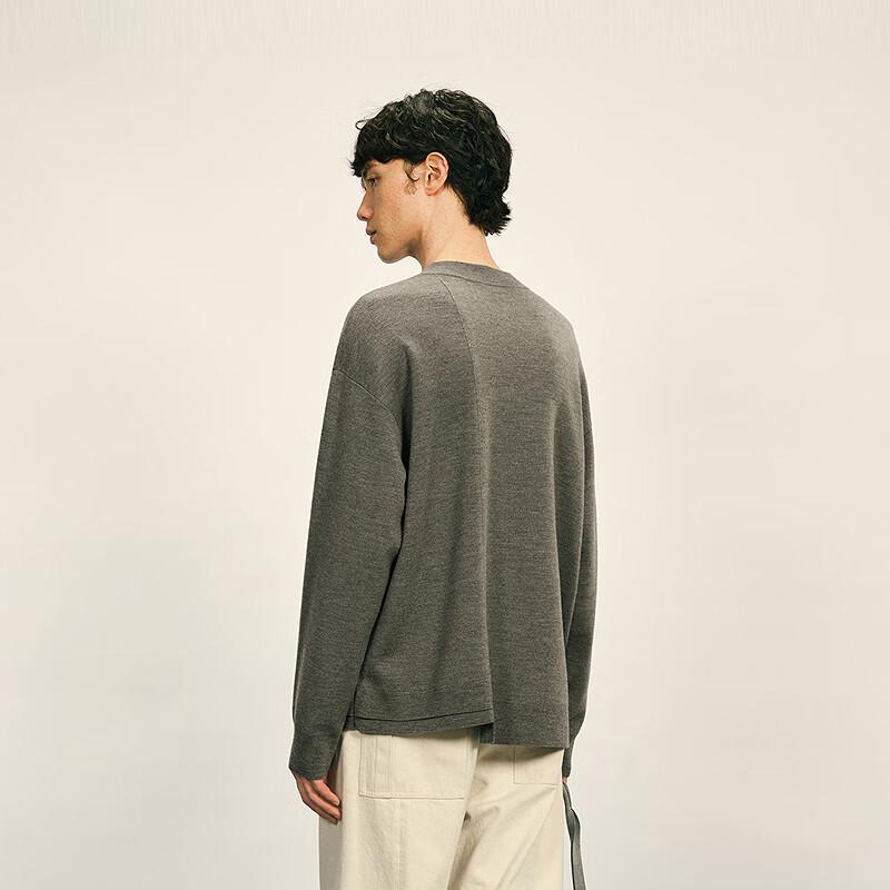 CROQUIS Men's 2025 Autumn Long Sleeve Round Neck Wool Knit Sweater