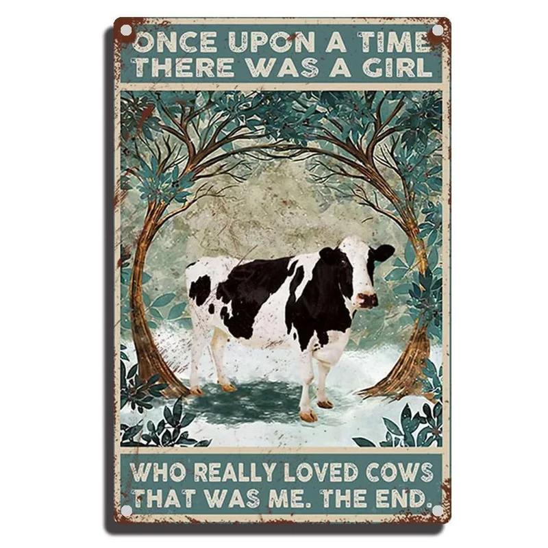 Metal Tin Signs Plaque A Girl Loved Cat Wall Decoration Vintage Iron Painting Art Posters for Man Cave Home Cafe Garden Club