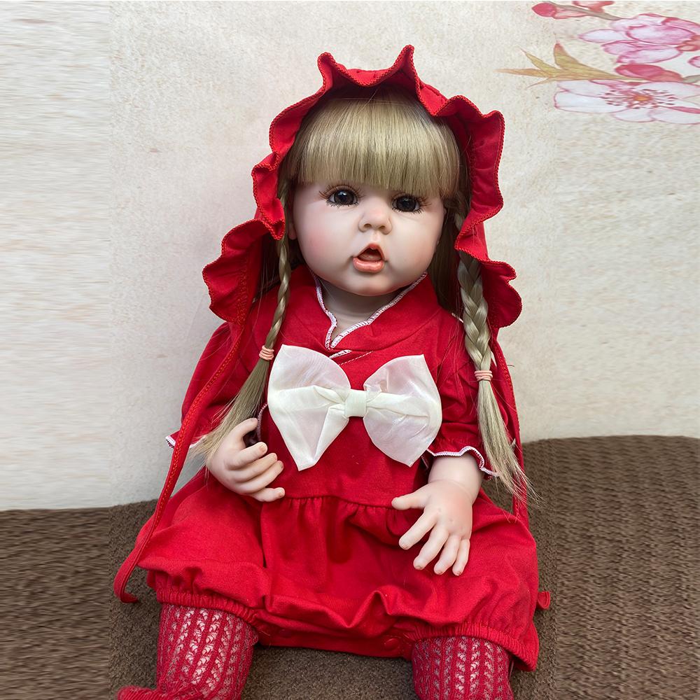 

22-дюймовая мягкая силиконовая кукла Reborn для всего тела с окрашенными реалистичными волосами, игрушки Bebe Reborn 55cm