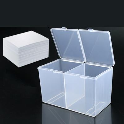 Transparent Cotton Pad Storage Box 2 Grids Orderly Storage Odorless Transparent Cotton Pad Box for