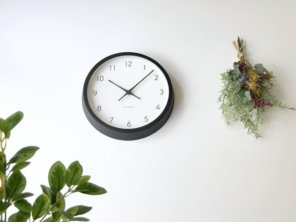 Настенные часы KATOMOKU Muku Clock 7 с непрерывным движением секундной стрелки, черные, km-60BK 306 мм (Кварцевые часы)