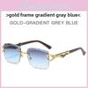 Cheetah Pattern Metal Square Eyewear With Blue Lenses For Fashion And Parties
