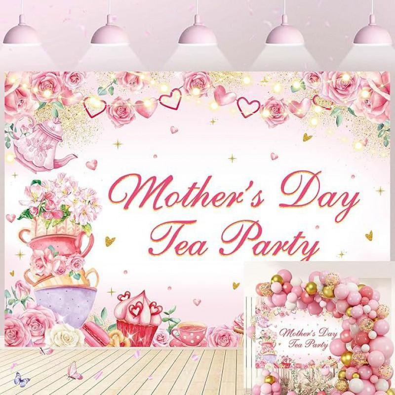 Temu Flowers Mother's Day Party Celebration Decorative Background Cloth Courtyard Decoration