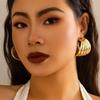 Ingemark Punk Vintage Smooth Metal Hoop Earrings for Women Gold Color C Shape Circle Geometric Earrings Trendy Jewelry Gifts New