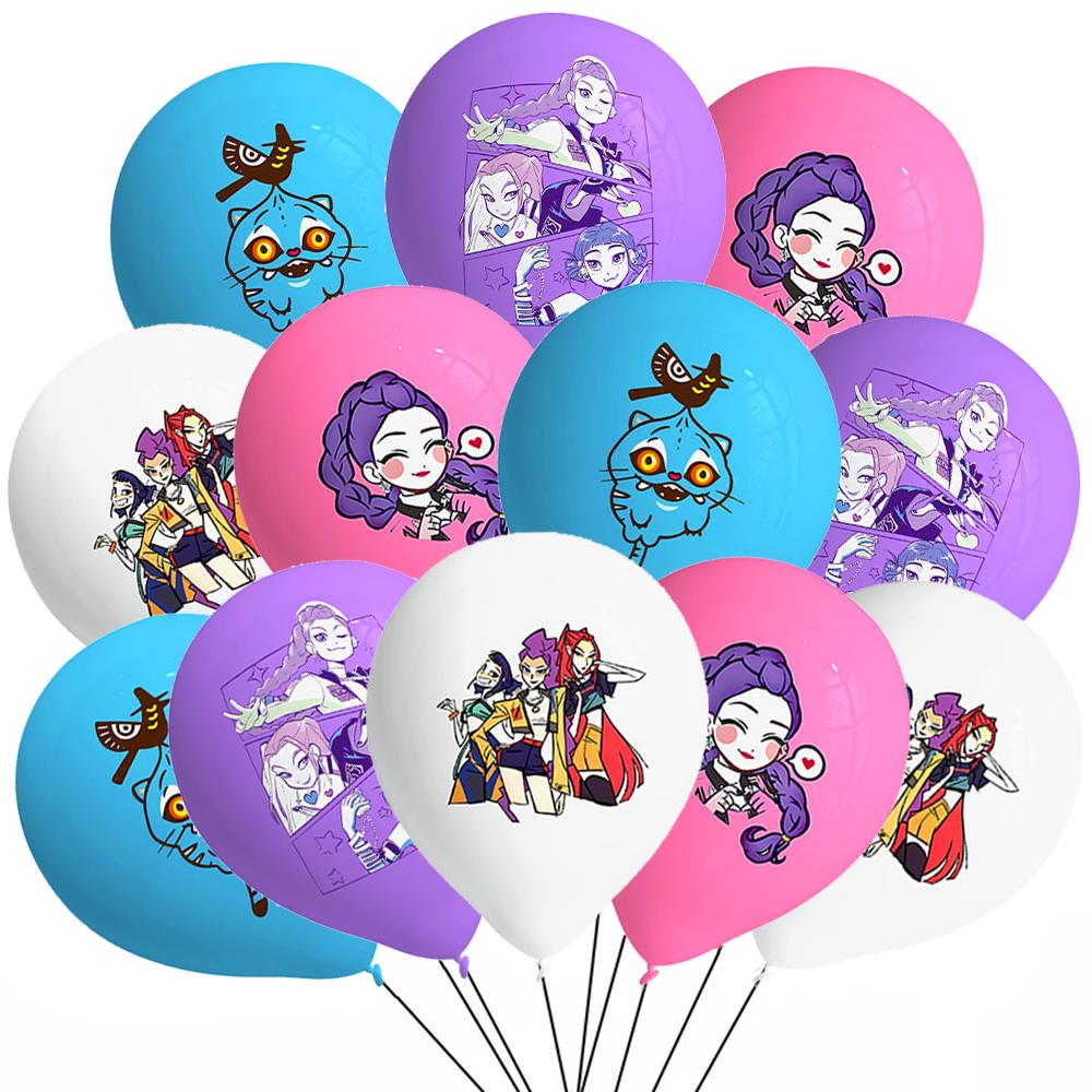 1 Set Kpop Demon Hunters Aluminum Foil Latex Balloon Children's Birthday Decoration Korean Kpop Anime Party Supplies Toy Gift