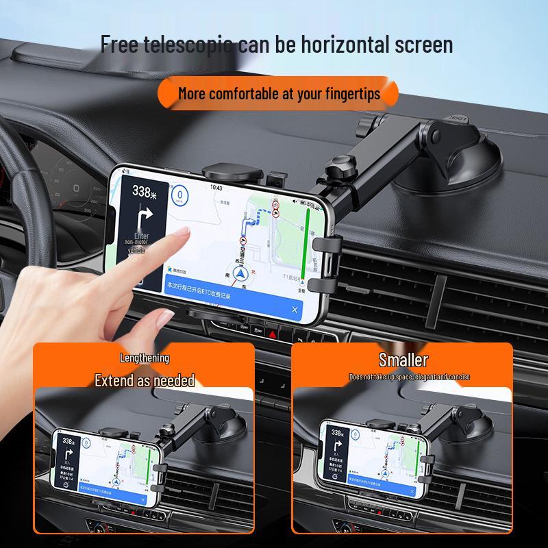 Universal Telescopic Car Phone Holder with Air Vent and Dashboard Mount