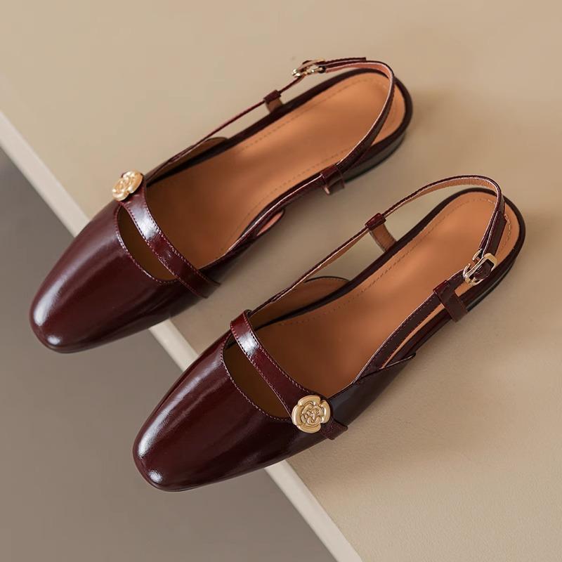 

Niche with skirt retro sandals women s bag head Mary Jane shoes rear low heel single shoes 2025 spring and summer round head sandals 35 чёрный
