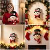 Xmas Tree Hanging Embellishment Christmas Snowman Wooden Sign, Farmhouse Rustic Winter Door Decor, Indoor Home Decorations Welcome Plaque for