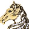 Yousheng Retro Rhinestone Horse Brooch Pin Women Men Zinc Alloy Horse Head Lapel Pin Animal Sweater Dress Suit Clothing Accessories Jewelry Gift
