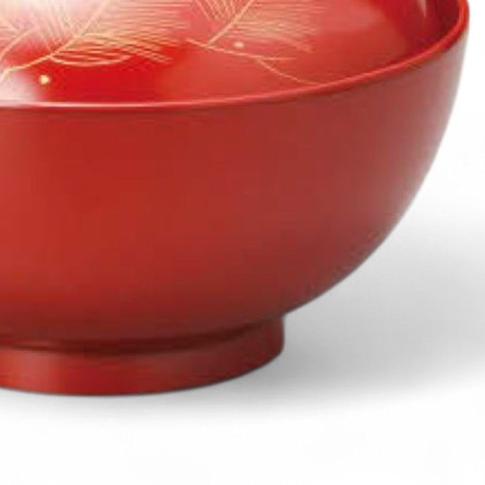 J-kitchens Lacquerware Bowl, Wood Powder and Resin Synthetic Lacquerware, Hand-Painted with Chinkin (Dark Gold) Finish, PID-526967, Made in Japan