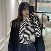 Large Size Striped Bottoming Shirt Long-sleeved T-shirt for Women in Autumn and Winter Fashionable and Versatile