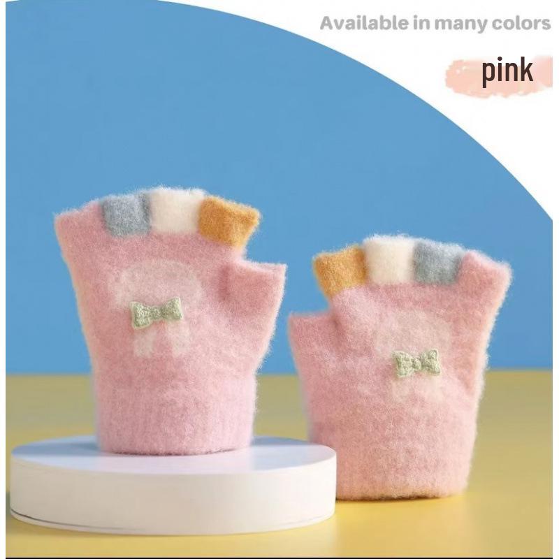 

Thin Autumn/Winter Fingerless Baby Gloves with Cute Rabbit Design for Toddlers One size (0-3 years)