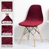 Velvet And Polar Fleece Fabric Shell Chair Cover Stretch Scandinavian Chair Covers Dining Seat Cover For Hotel Home Living Room