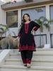 Black Embroidered Kurta Set for Women Ethnic Suit with Dupatta Party Wear