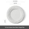 11.6-inch European Ceramic Pasta Plate with Stone Texture Rim