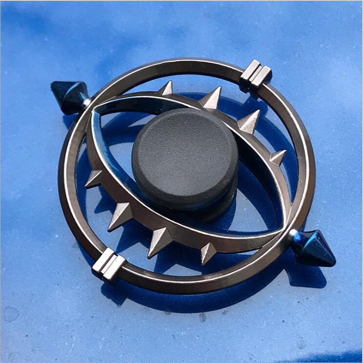 Colorful Zinc Alloy Fidget Spinner: Black Tech Stress-Relief Toy for Students and Kids.