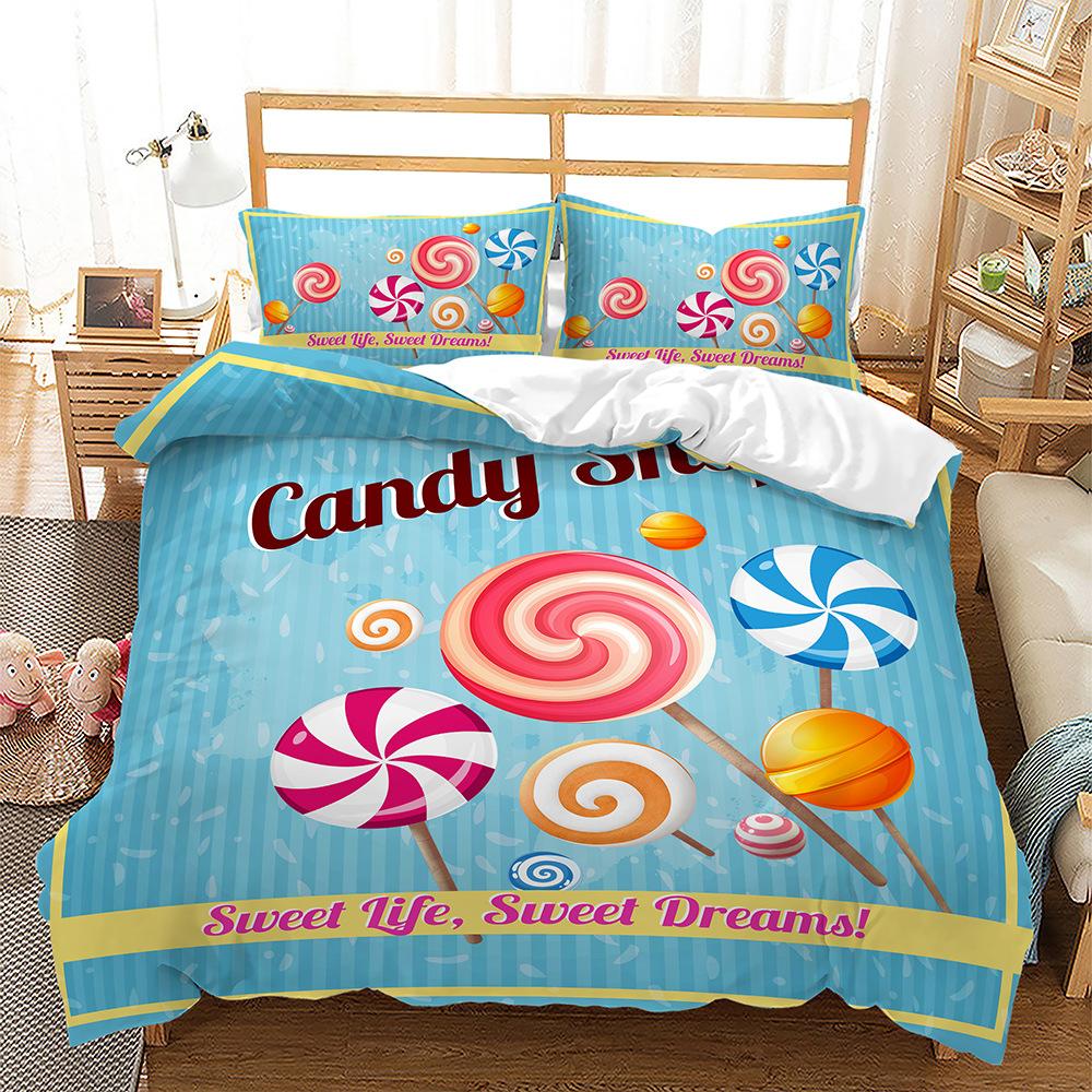 

Детский комплект постельного белья из трех предметов с пододеяльником и цифровой печатью 135 * 200 (two-piece set) 90g