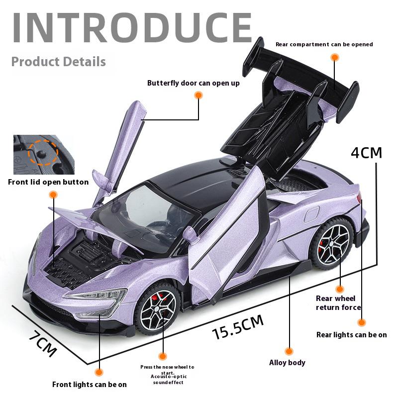 1/32 alloy die-cast BYD U9 sports car model simulation sound and light collection decorations children's toy car boys holiday gifts