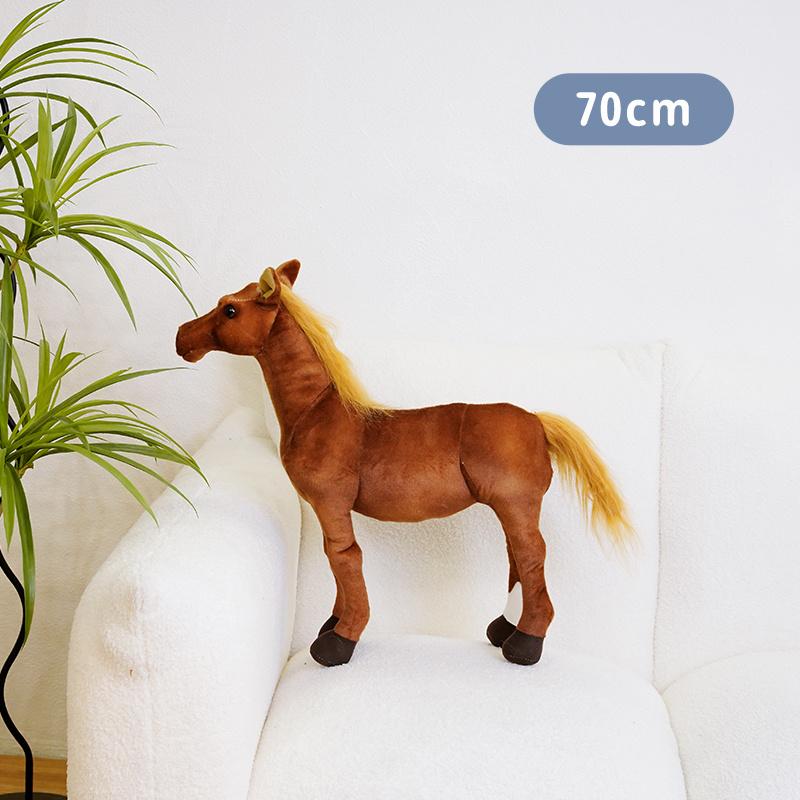 28-70cm New Simulation Horse Plush Toy Stuffed Lifelike Animal Dolls Birthday Gift Home Decoration