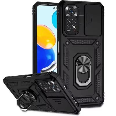 Coques de téléphone Armor Ring Bracket Push pour Redmi Note 11 10 9 8 Pro Ma 9S Prime Poco X3 NFC X4 M4 4G 5G XiaoMi 12 11 11T 12T Coque