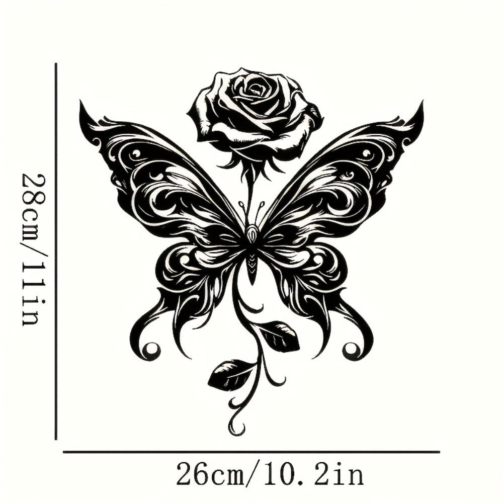 Vintage Butterfly Rose Iron Wall Decor for Home Garden Office Bar