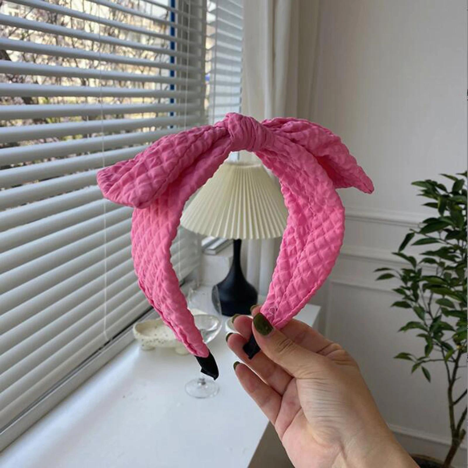 

Новая Мода Женские Аксессуары для Волос Широкий Боковой Головной Убор Большой Бант Повязка на Голову Взрослая Весенняя Повязка-Тюрбан