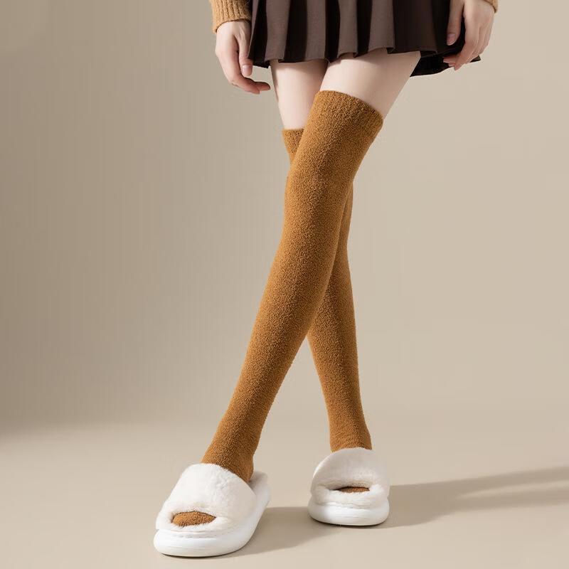 JINGRX Двусторонние флисовые утолщенные носки выше колена