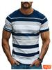 Summer Simple Striped Graphic T Shirts For Men Fashion Short Sleeve 3D Printed Crew Neck T-shirts Loose Breathable Top