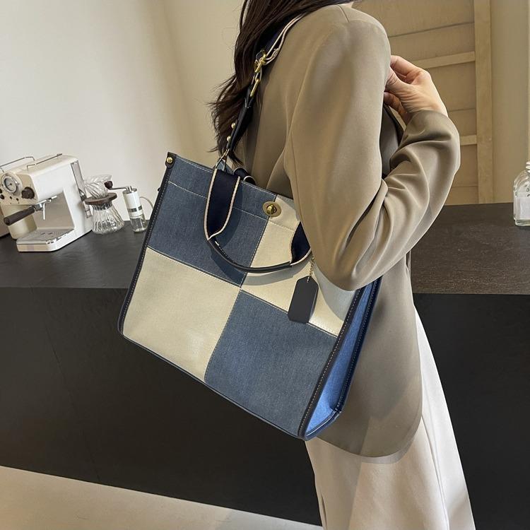 Tote bag casual women's bag large capacity plus lining, creative shopping portable canvas bag, casual canvas bag trend