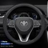 For TOYOTA Crown CHR Yaris Corolla Auris Rav4 Prius Camry raize Prado Carbon fiber Suede Car Steering Wheel Cover Accessories