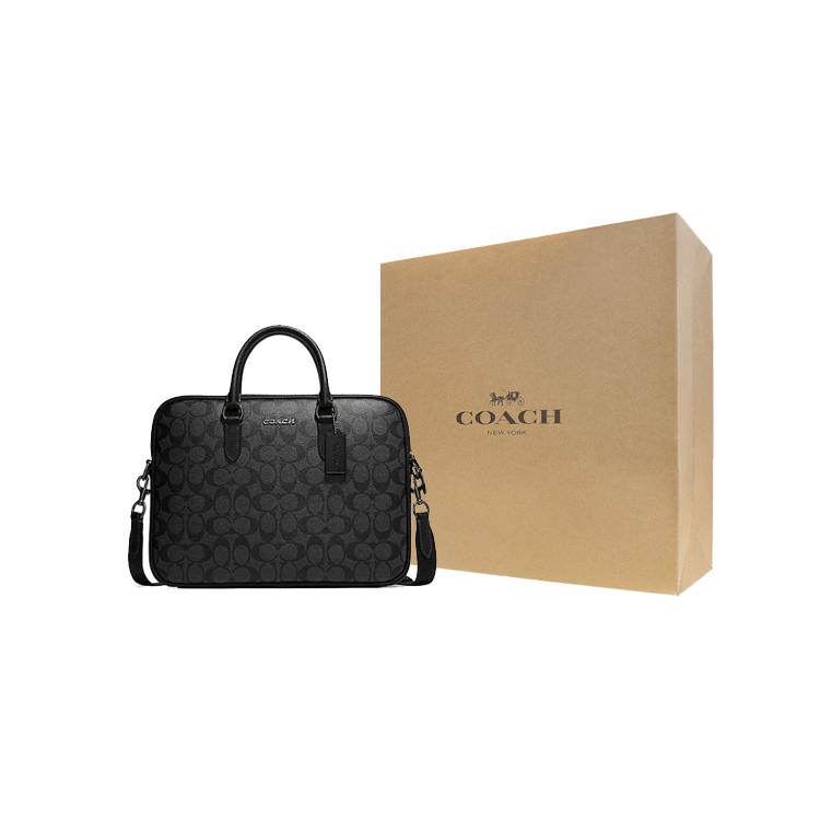 New COACH PVC Briefcase, Handbag Men's Black CJ630-QBO4G