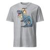 Samurai Cat Shirt Ninja Cat Riding Dinosaur Japanese T-Shirt Size S-3XL Gift Tee
